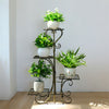 Rustproof Metal Plant Stand Garden Decor Flower Shelf Mutli Tier Stand 4-9 Pots