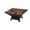 Square Fire Pit BBQ Grill Heater Outdoor Garden Firepit Brazier Patio Outside