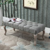 Tufted Upholstered Accent Bench Window Seat Fabric Ottoman Bed End Stool