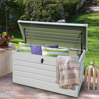 Galvanized Steel Storage Utility Chest Cushion Shed Box Outdoor Garden Furniture