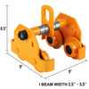Push Beam Trolley 2 Ton Adjustable Screw Type Push Roller Trolley 4400 Lbs