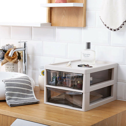 Mini Clear Pink Plastic Storage Containers Office Drawer Storage Organizer Unit