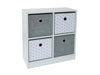 Cube Storage Unit Grey Stars White Bookcase Home Children's Nursery