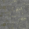 GREY CHARCOAL WHITE SILVER BRICK WALL WALLPAPER - RUSTIC MOROCCAN METALLIC STONE