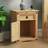 Corona Bedside Cabinet 1 Drawer 1 Door Mexican Style Solid Waxed Pine Unit