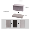 Grey Linen Folding Storage Ottoman Pouffe Seat Foot Stool Foldable Storage Stool