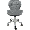 Cushioned Computer Desk Office Chair Chrome Legs Swivel Small Adjustable Grey