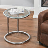 C-Shaped Round Glass Coffee Table Side Table Lamp Stand Bedroom Living Room