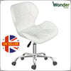 Cushioned Computer Office Desk Chair Chrome Legs Lift 360° Swivel Adjustable UK