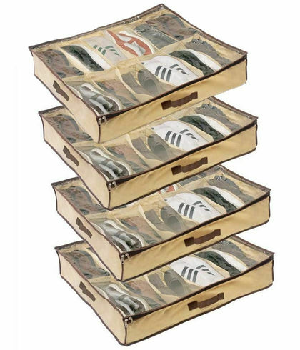 4 x 12 Pairs Shoe Organizer Storage Holder Home Under Bed Closet Box Bag
