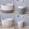 Soft Basket Hamper Woven Storage Bucket Bin Box for Nursery Laundry Toys Clothes