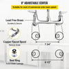 VEVOR Commercial Kitchen Pre-rinse Faucet Tap Spray Arm Sink Pedestal Faucet 8"