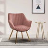 2Pcs Blush Pink Velvet Scallop Shell Accent Dining Chairs Dressing Vanity Chair