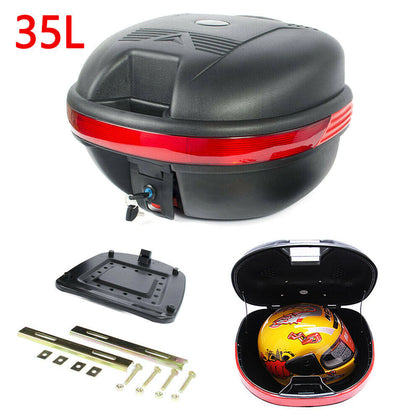 35L MOTORCYCLE TOP BOX Motorbike Helmet Luggage Storage Case Moped Universal