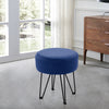 Round Sofa Footstool Ottoman Dressing Table Stool Bedroom Makeup Chair Velvet UK