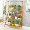 Bamboo Wooden Shelf Plant Stand Folding Multi Tier Ladder Storage Indoor Outdoor