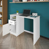 Large White Computer Desk with Drawer Cupboard Storage Heavy Duty Table Home UK