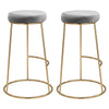 2x Vintage Bar Stool Metal Gold Leg Retro Footrest Seat Kitchen Pub Counter Home