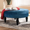 Velvet Padded Coffee Table Round Stool Wooden Leg Round Pouffe Seat Footstool