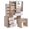 Dressing Table With Drawers Mirror Stool Set Makeup Desk Vanity Table Bedroom