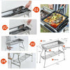Fold Barbecue Charcoal Grill Stainless Steel BBQ Patio Outdoor Camping Silver UK