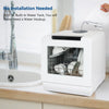 Table Top Mini Dishwasher 6-Program Freestanding 5L Dish Cleaner LED Dish Basket