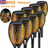 8Pcs Flickering Flame Solar Torch Lights Dancing Fire Effect Outdoor Garden Lamp