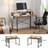 Industrial Style Desk with Storage Monitor Shelf Workstation Writing Table Unit