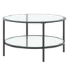 Contemporary Coffee Table 2-Tier Glass Center Table Large Side Table Living Room