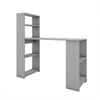 Computer Desk Laptop Study PC Table Home Office Corner Desk With Shelves Grey