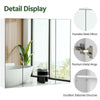 Bathroom Mirror Cabinet Wall-Mounted Storage with 3 Doors for Laundry Room White