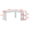 L-shaped Computer Desk Corner PC Table Workstation Home Office Study w/ Shelves