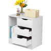 Chest of 3 Drawers Bedside Table Cabinet Nightstand Storage Side Cupboard White