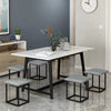 5in1 PU/Linen Stacking Cushioned Stools Cube Dining Chairs Kitchen Space Saving