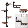 Industrial Ladder Pipe Shelf Wooden Wall Mount Display Shelving Floating Storage