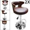 Bar Stools 2X Leather Swivel Bar Stools Gas Lift Rest Chairs Kitchen Breakfast
