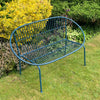 Blue 2 Seater Bench Garden Furniture Outdoor Metal Seat Patio Chair