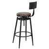 Industrial Tall Bar Stools High Seat Comfort with Backrest Rustic Brown & Black