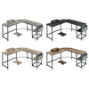 L Shaped Computer Corner Desk Table with Monitor Stand/Shelf/Si