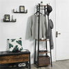 1.8m/6Ft Metal Hall Tree Hat and Coat Stand Storage Rack 4 Shelves Clothes Rail