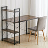 Wooden Computer Desk PC Study Table with 4 Tier Shelves Home Office Workstation