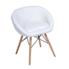 Faux Leather Dining Lounge Living Room Office Chair with Solid Wood Leg