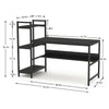 Large Computer Desk PC Table Laptop Bookshelf Corner Writing Office Shelf Unit