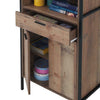 Stretton Tall Storage Kitchen Pantry Sideboard Cabinet Rustic Industrial Oak