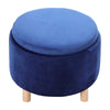 Ottoman Stool Footstool Coffee Table Side Table Velvet Wooden Pouffe Multi-Use