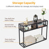 3Tier Industrial Console Table w/ Storage Shelf Narrow Dressing Desk for Hallway