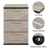 Modern Bedside Table Storage Nightstand Cabinet w/ 3 Drawers Bedroom Furniture