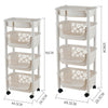 4 Tier Vegetable Trolley Fruit Storage Basket Rack With Wheels Kitchen Bathroom