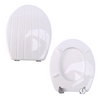 White Tongue And Groove Toilet Seat Wood Wooden Strong Chrome Plated Hinges New