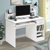 UK Computer Desk with Drawers Storage Shelf Keyboard Tray Laptop Table White